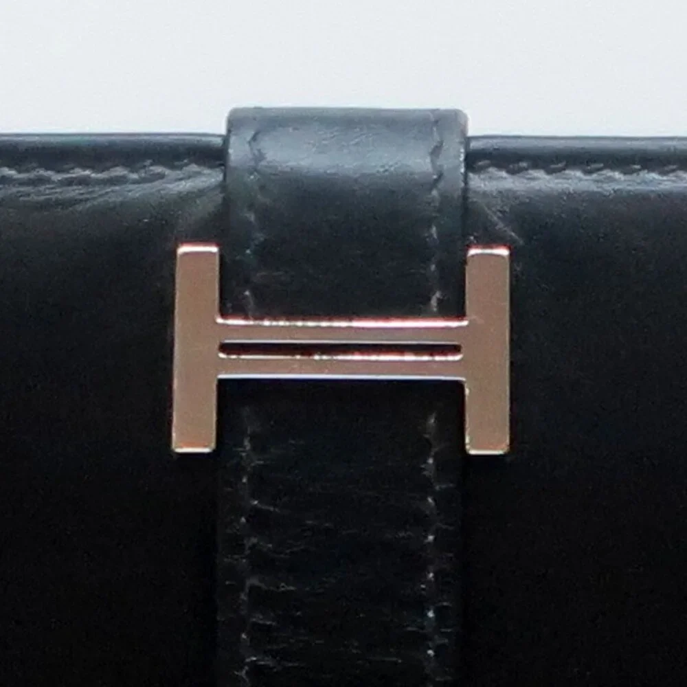 Hermès Béarn Black Leather H Buckle Long Wallet Bifold Luxury French Designer - Picture 11 of 15